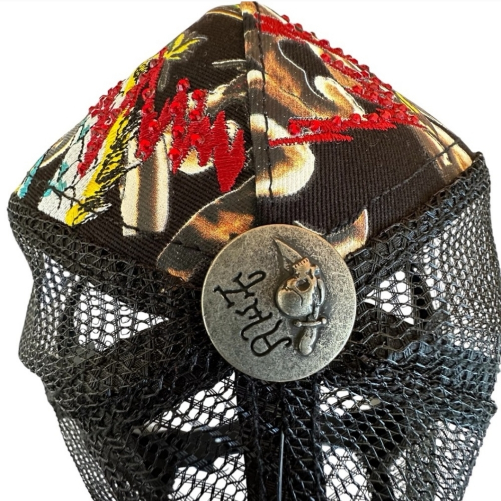 🎋Ed Hardy Embroidered Rhinestone Dragon Cap - Picture 7 of 13